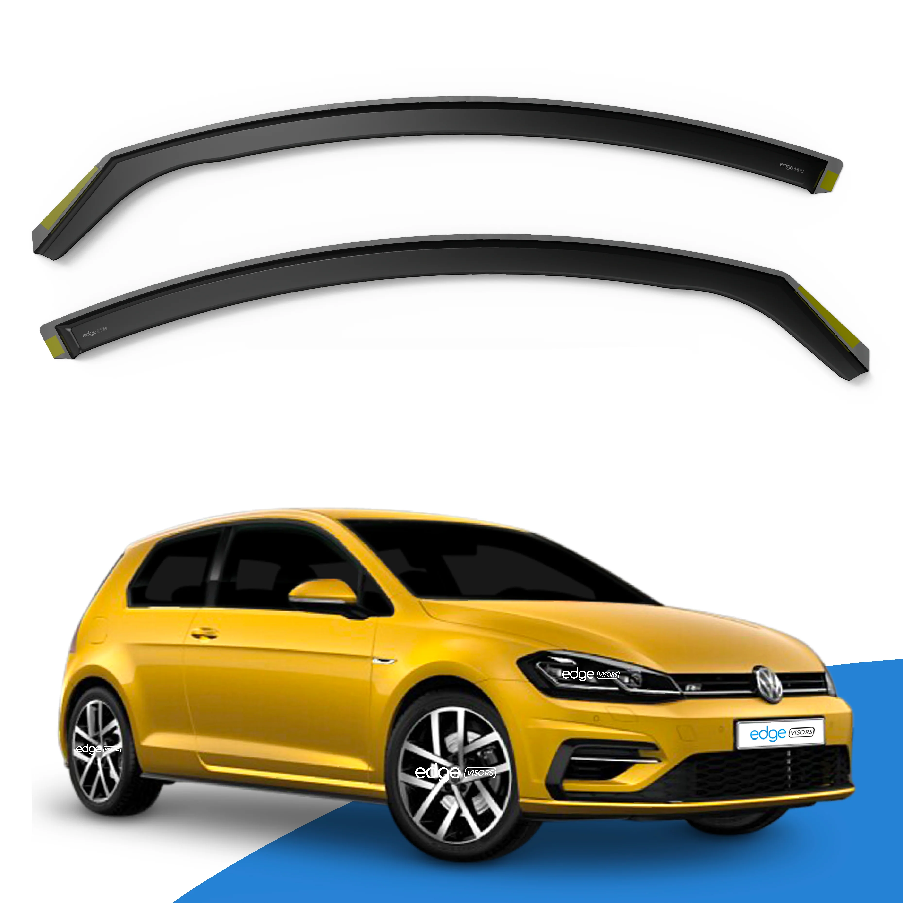 VW Golf MK7 2013-2019 3 Door Hatchback Wind Deflectors 2pc - Image 2