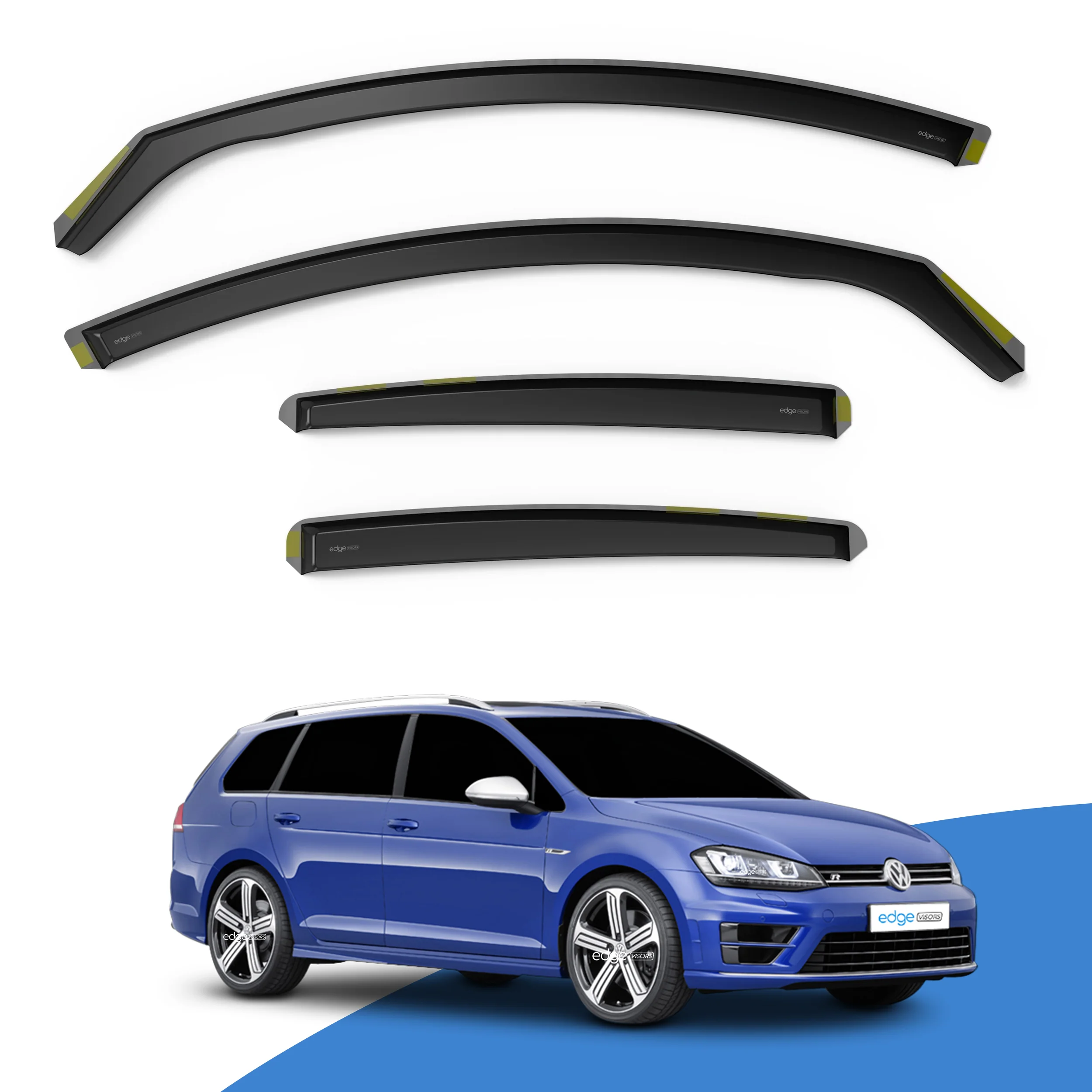 VW Golf MK7 2013-2019 5 Door Estate Wind Deflectors 4pc - Image 2