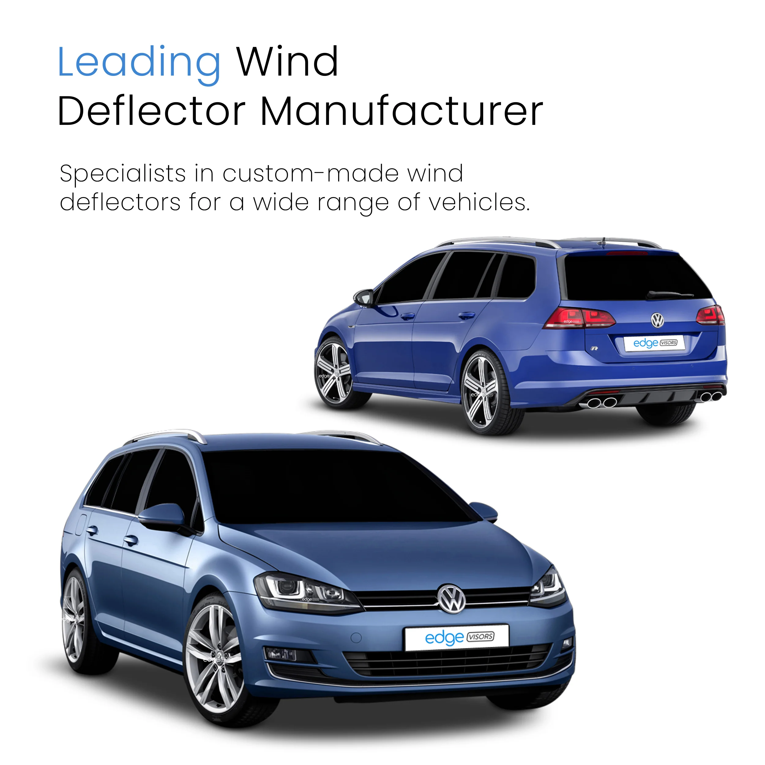 VW Golf MK7 2013-2019 5 Door Estate Wind Deflectors 4pc - Image 4