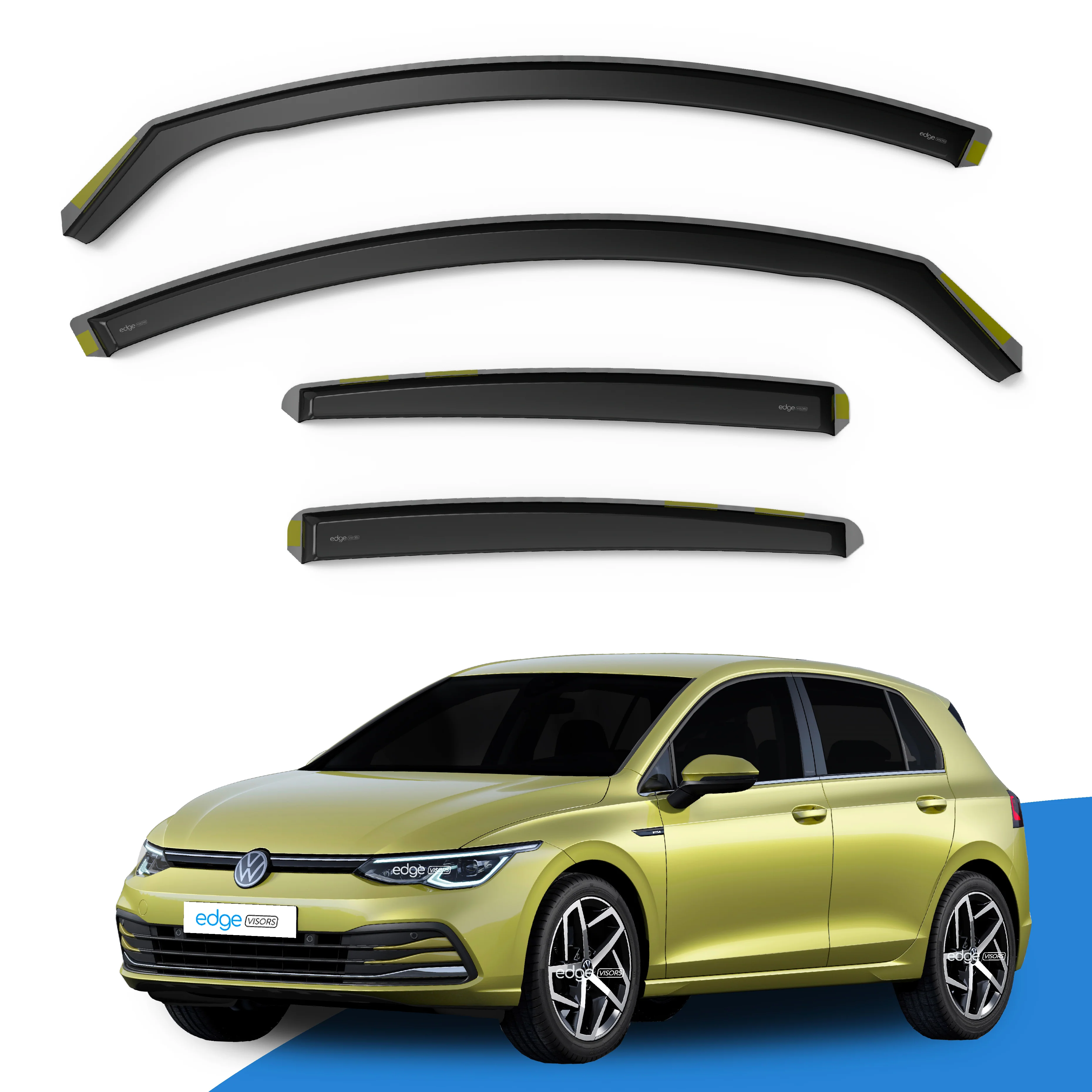 VW Golf MK8 2020-onwards 5 Door Hatchback Wind Deflectors 4pc - Image 2