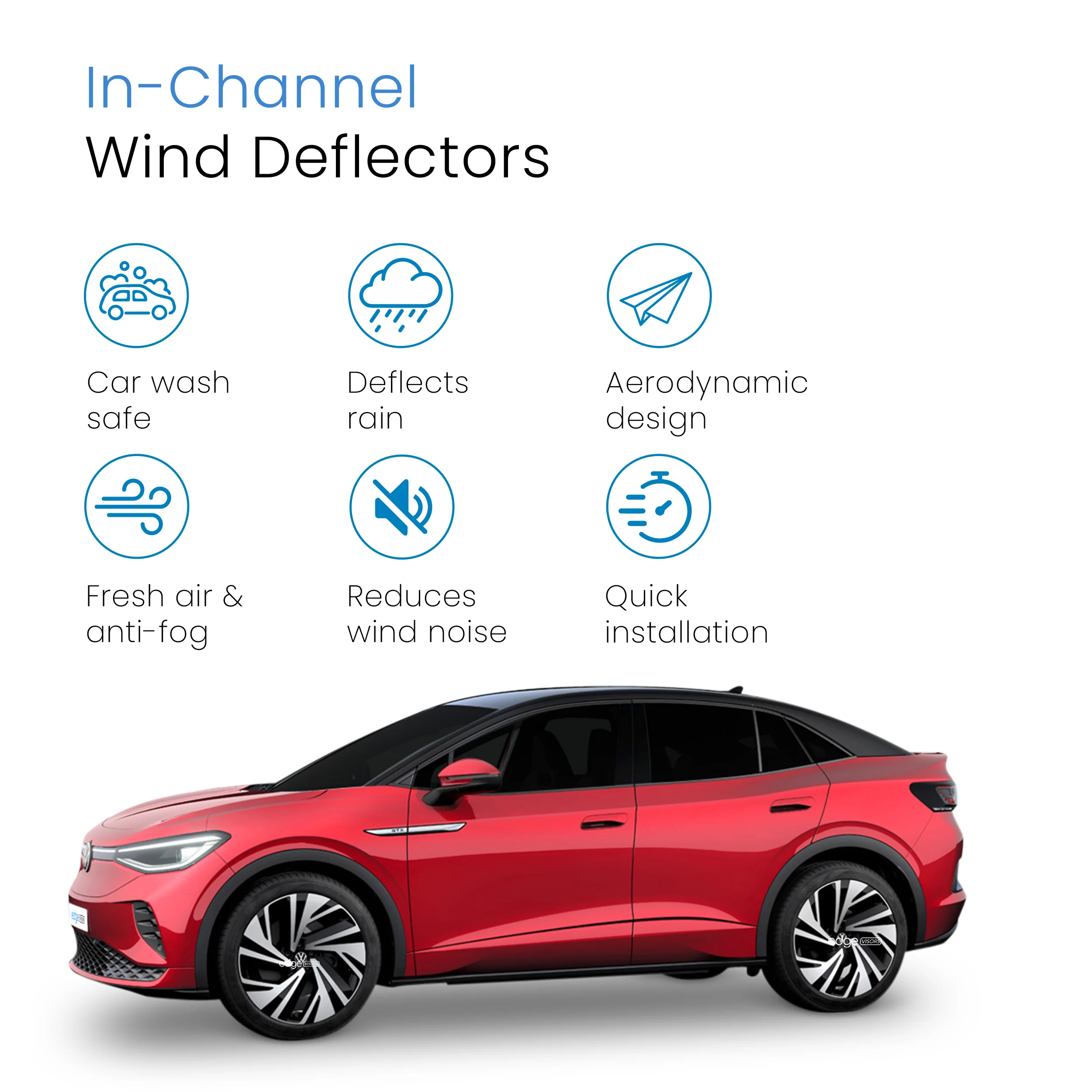 VW ID.5 2022-onwards 5 Door SUV Wind Deflectors 4pc - Image 3