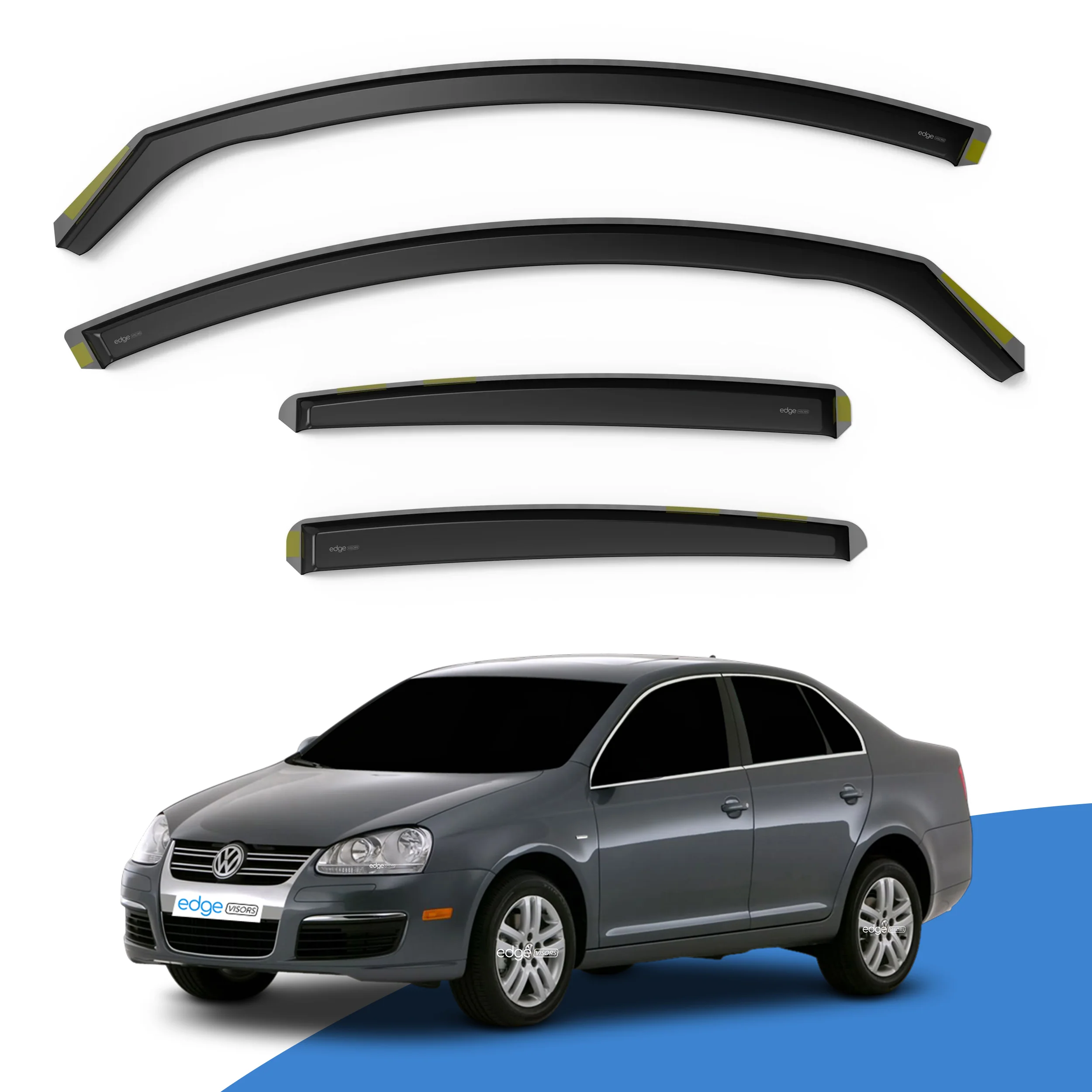VW Jetta MK5 2005-2011 4 Door Saloon Wind Deflectors 4pc - Image 2