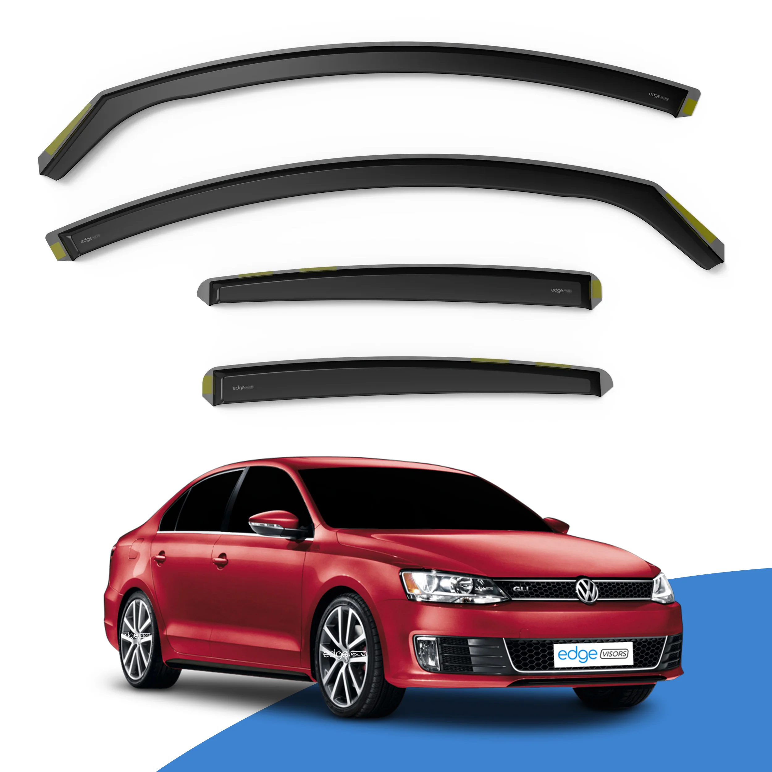 VW Jetta MK6 2011-2018 4 Door Saloon Wind Deflectors 4pc - Image 2