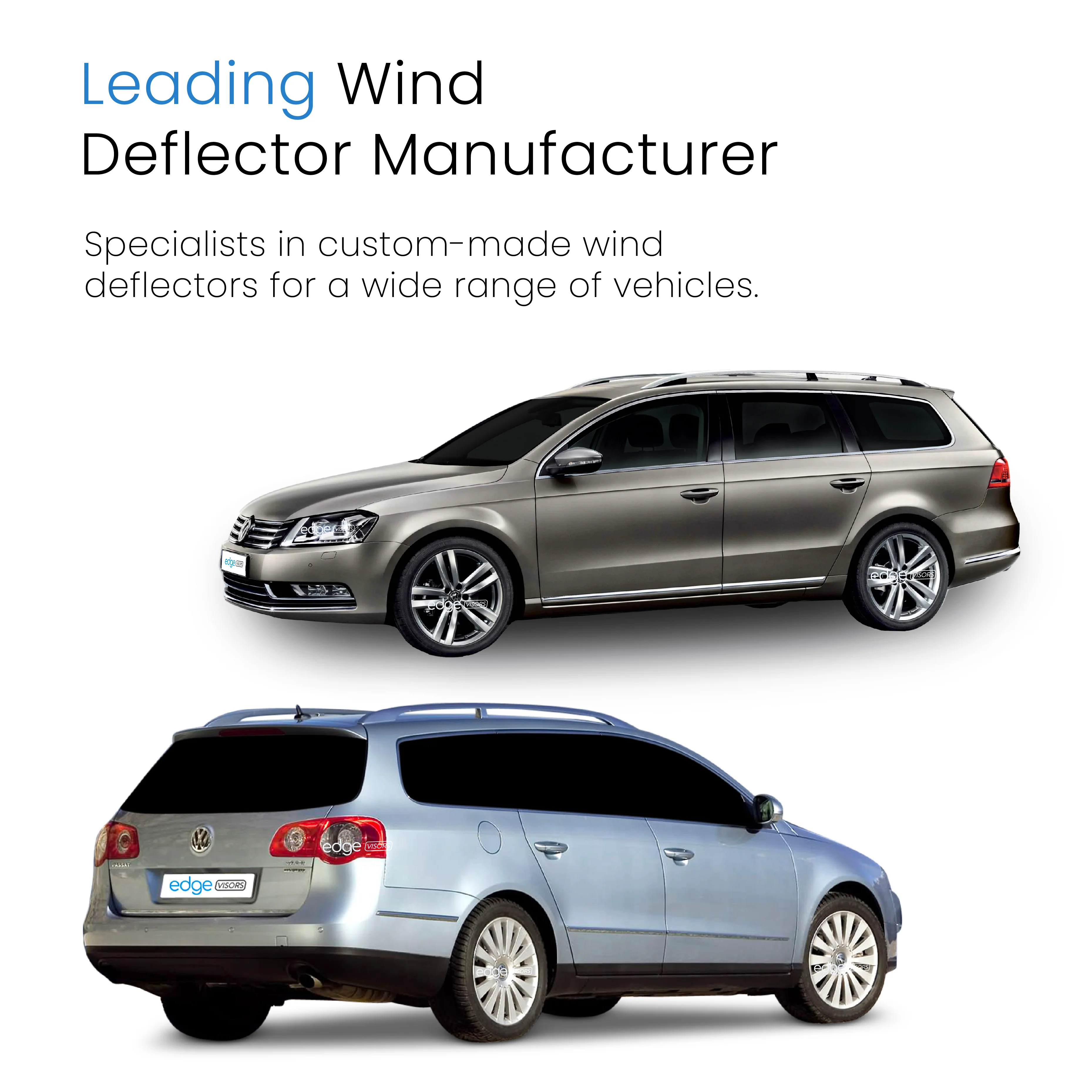 VW Passat B6 / B7 2005-2014 5 Door Estate Wind Deflectors 4pc - Image 4