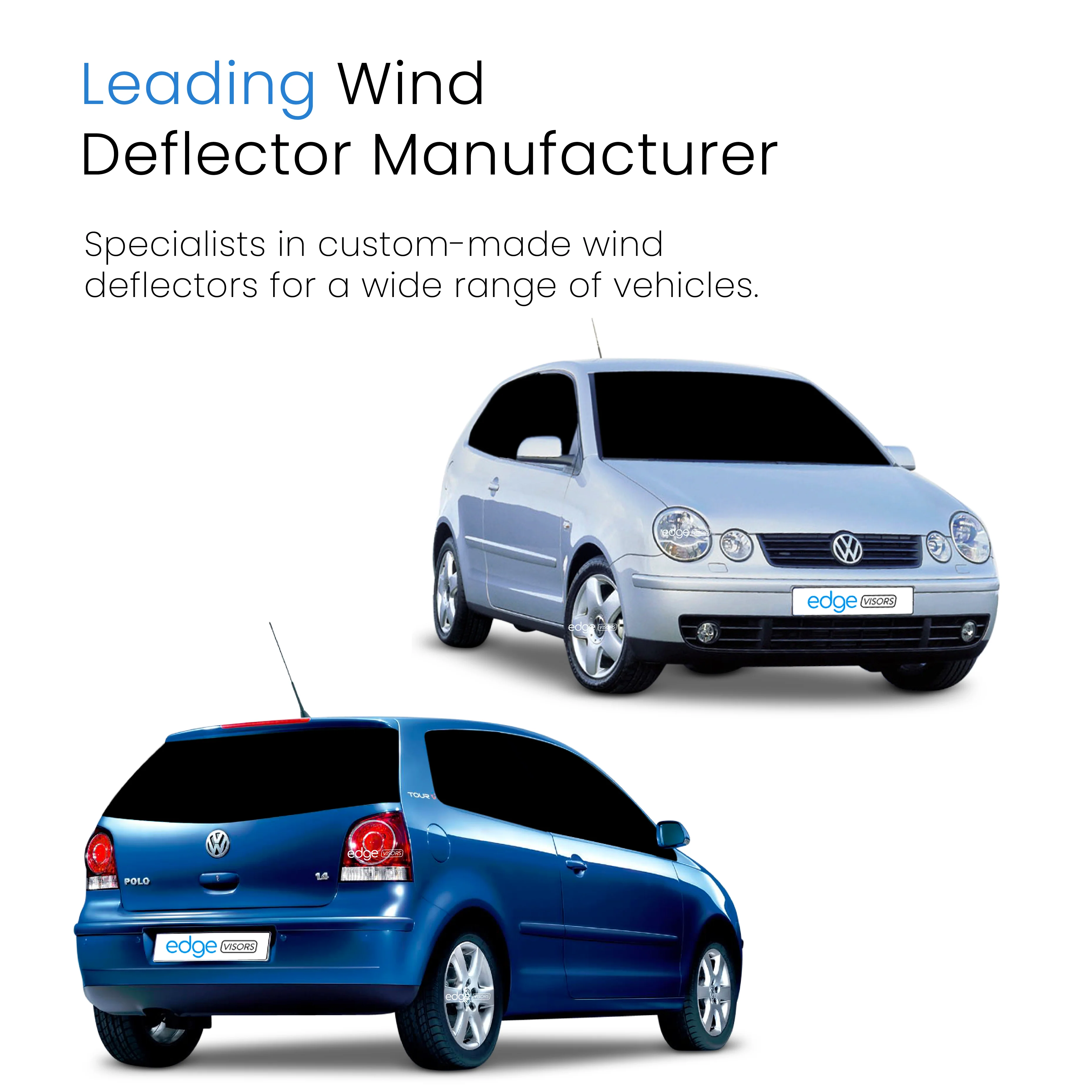 VW Polo MK4 9N / 9N3 2002-2009 3 Door Hatchback Wind Deflectors 2pc - Image 4