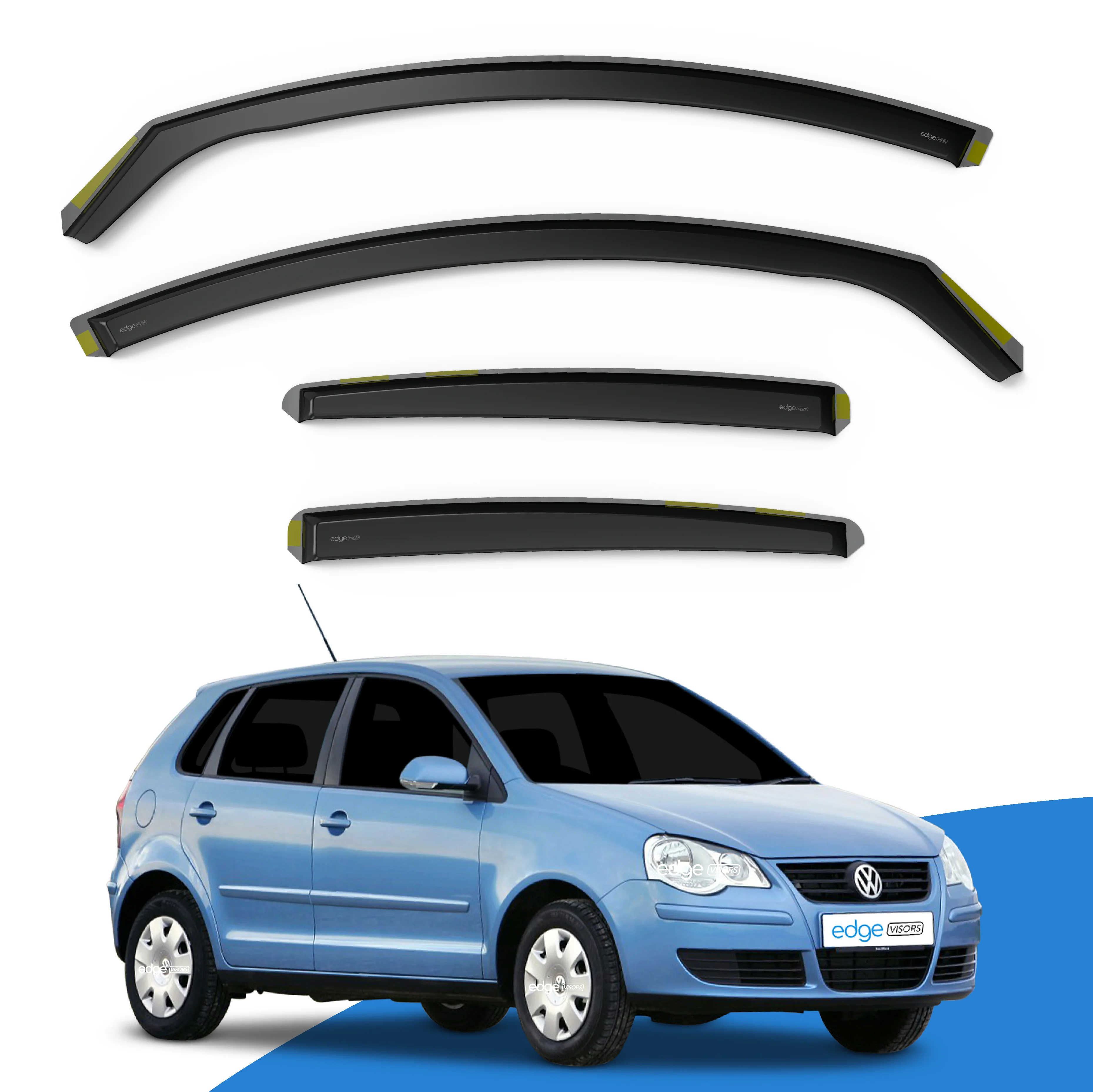 VW Polo MK4 9N / 9N3 2002-2009 5 Door Hatchback Wind Deflectors 4pc - Image 2