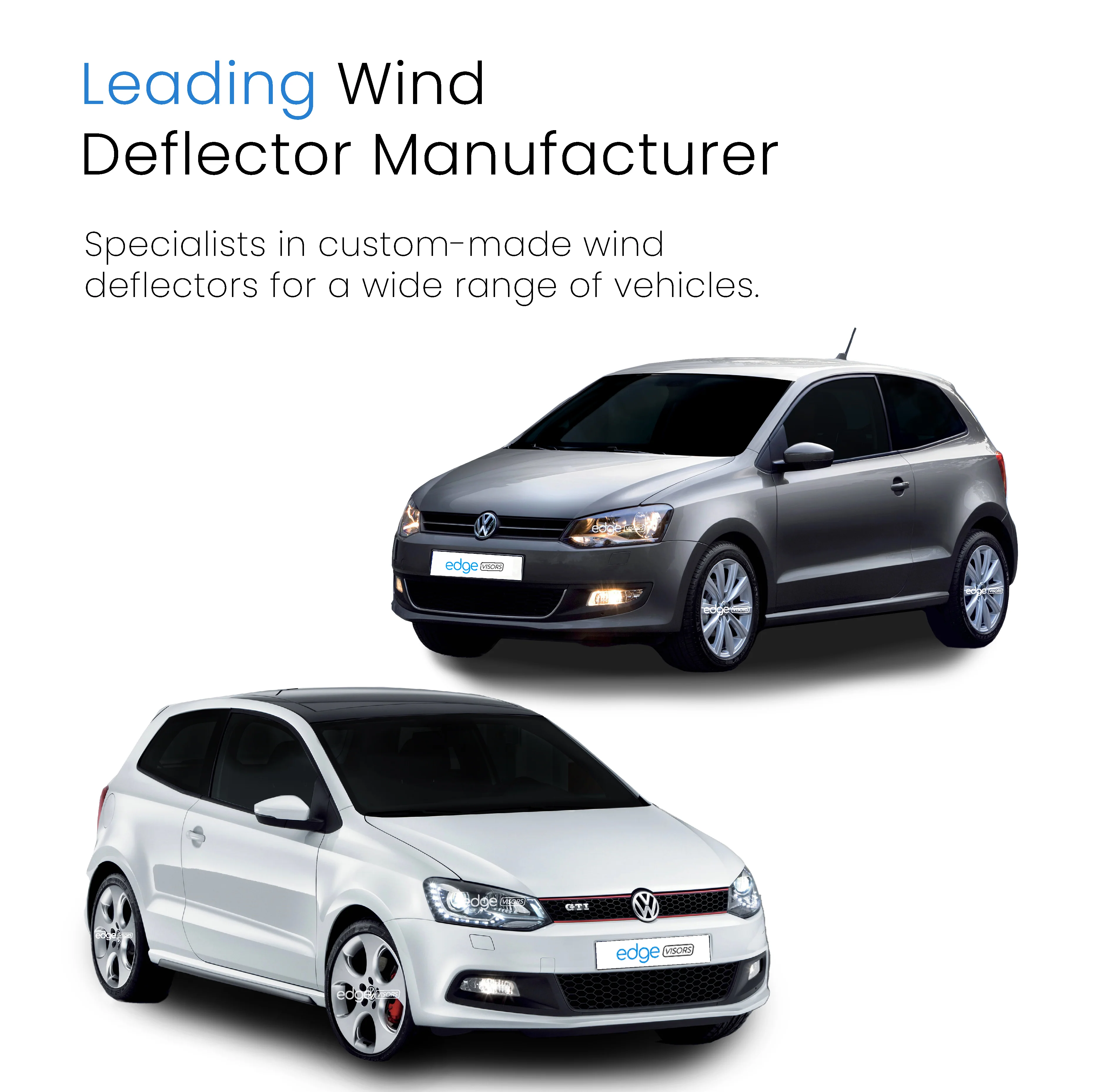 VW Polo MK5 6R / 6C 2009-2017 3 Door Hatchback Wind Deflectors 2pc - Image 4