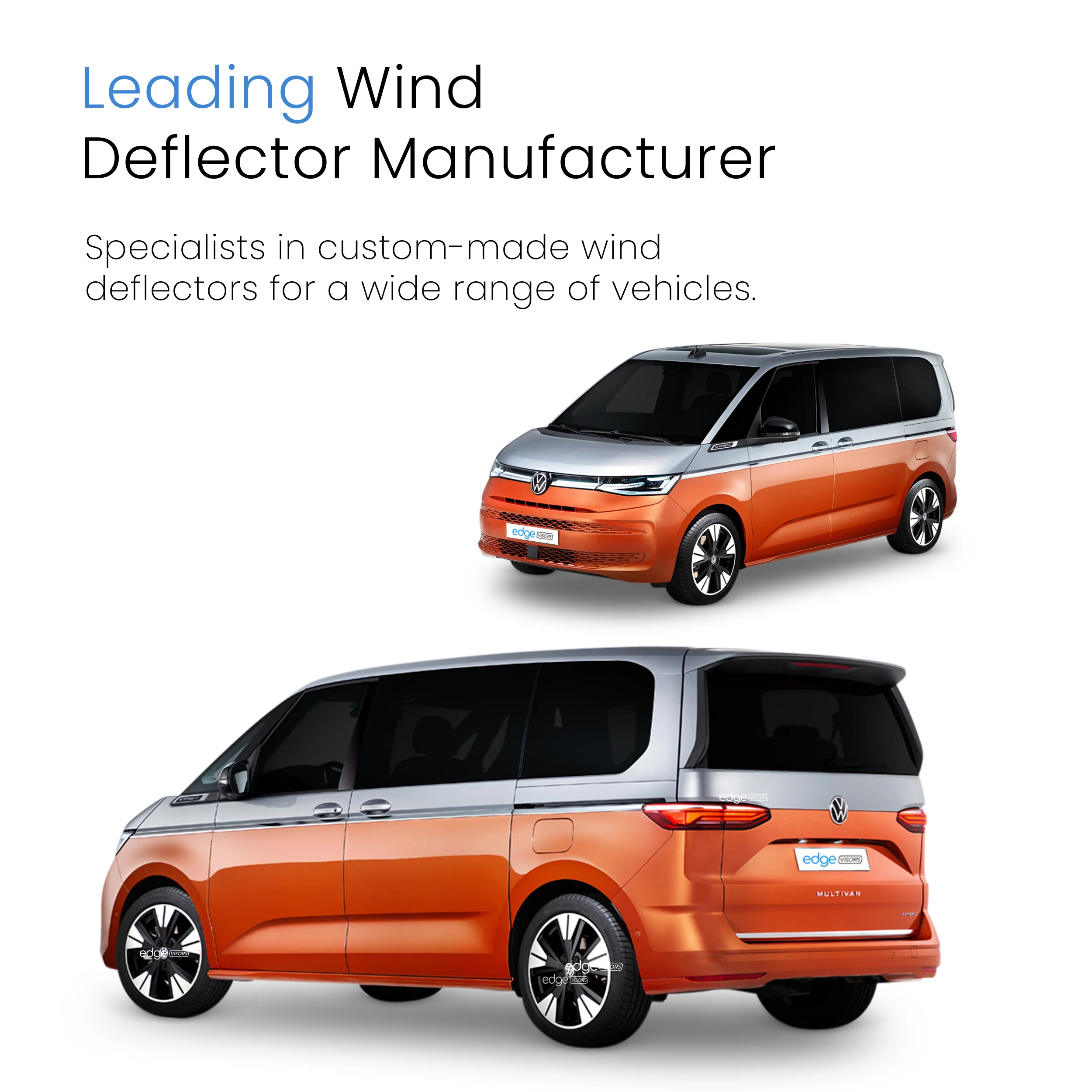 VW Transporter T7 2021-Onwards 2 Door Van Wind Deflectors 2pc - Image 4