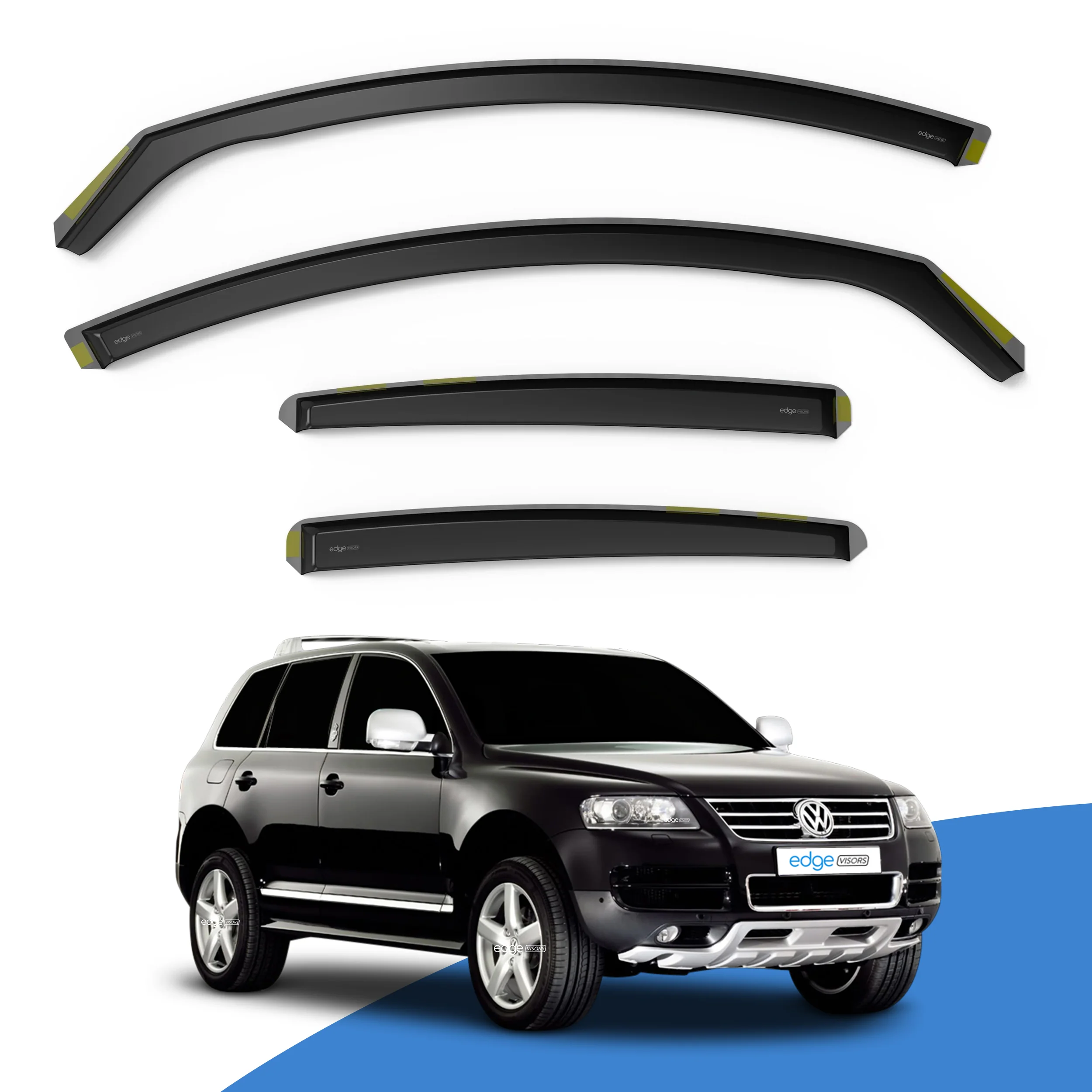 VW Touareg MK1 2003-2009 5 Door SUV Wind Deflectors 4pc - Image 2