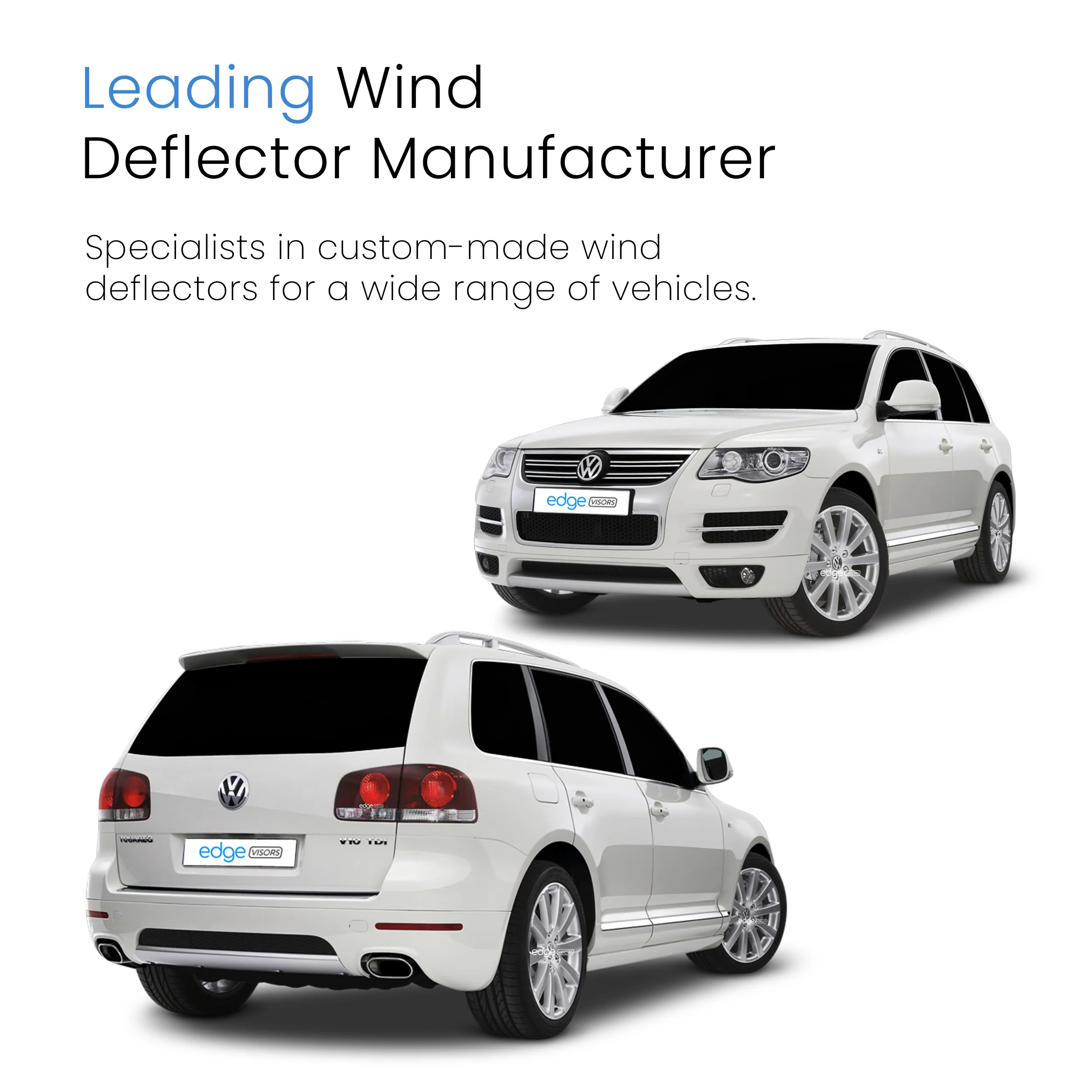 VW Touareg MK1 2003-2009 5 Door SUV Wind Deflectors 4pc - Image 4