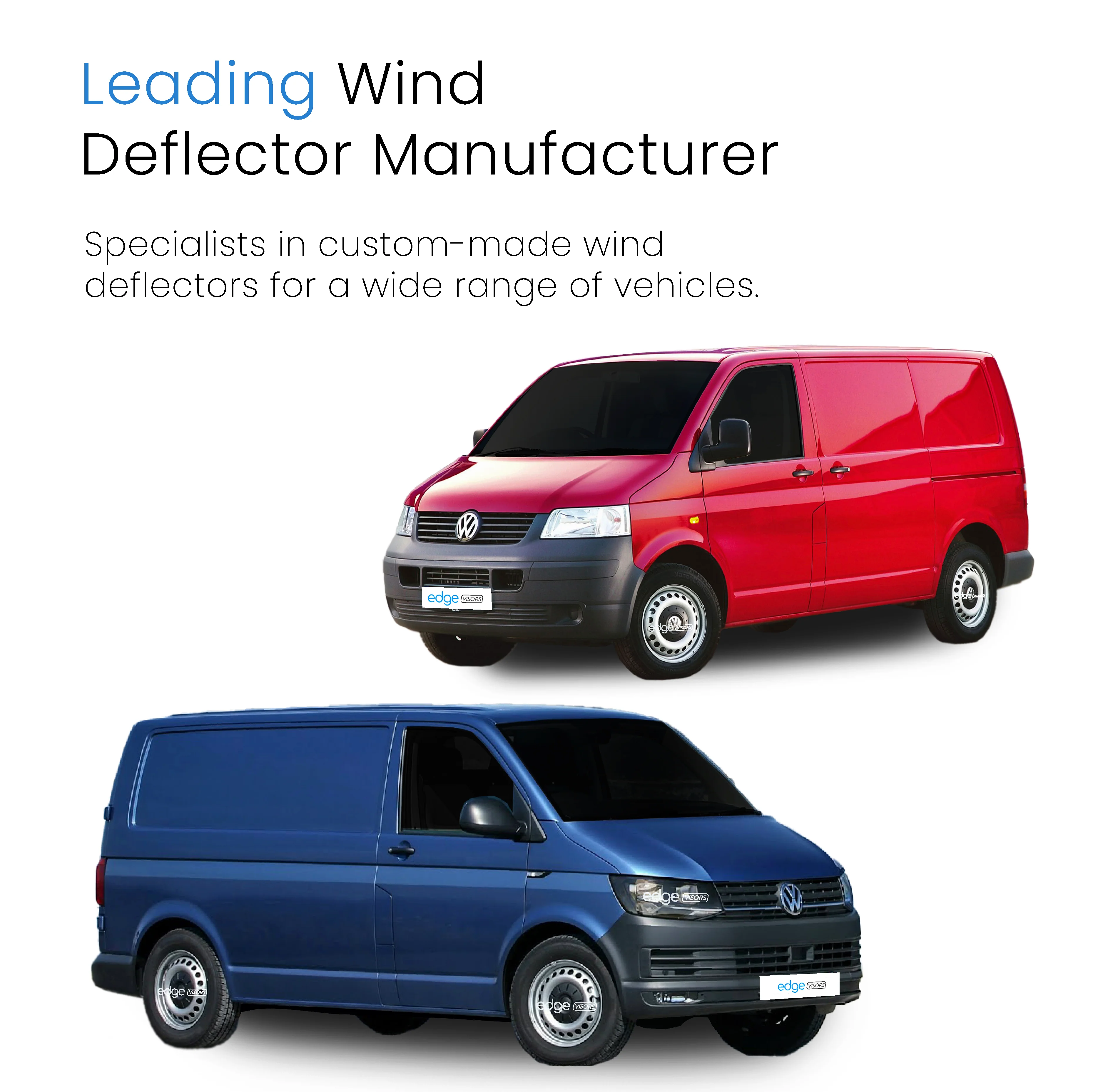 VW Transporter T5 / T6 2003-2024 2 Door Van Wind Deflectors 2pc - Image 4