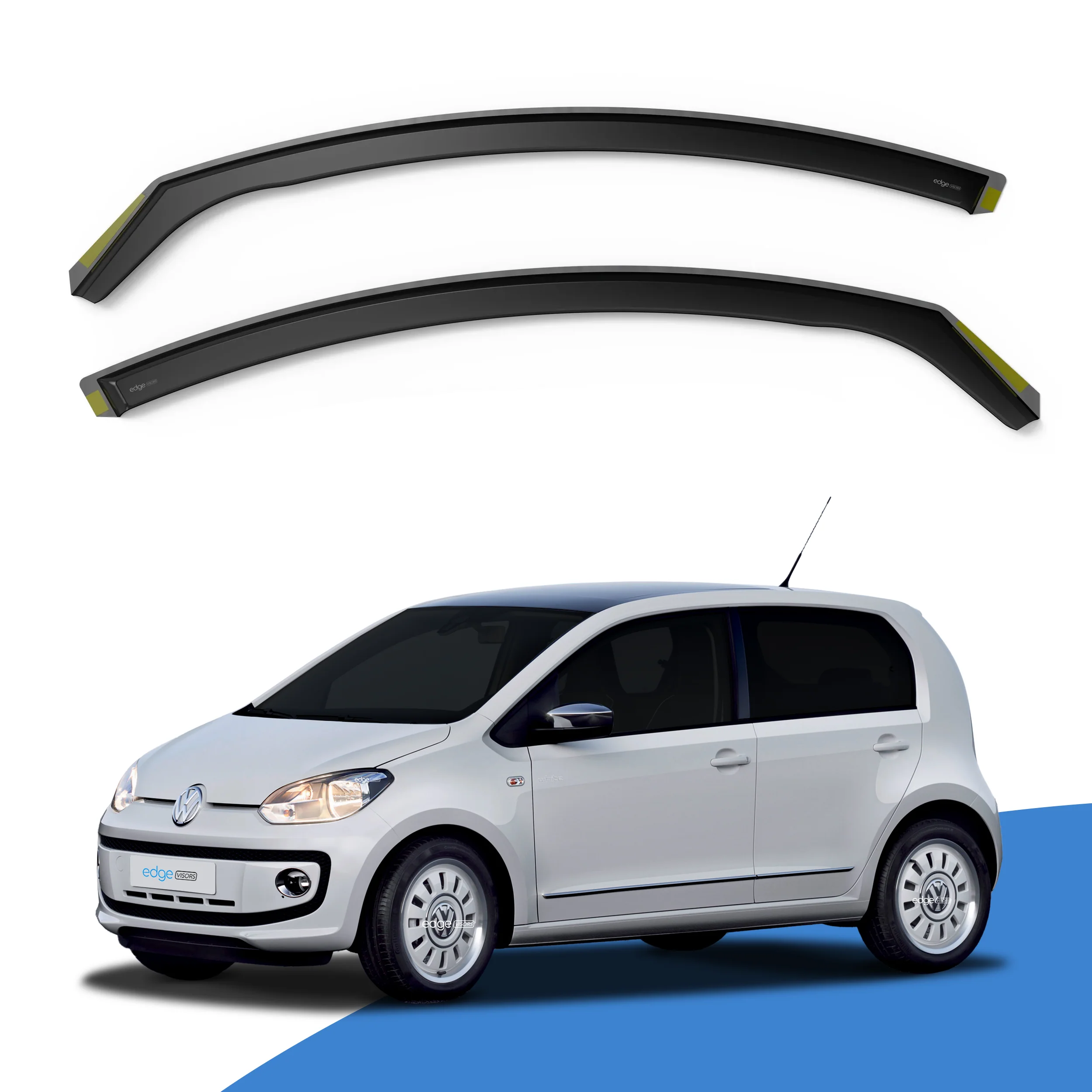 VW Up MK1 2012-2019 5 Door Hatchback Wind Deflectors 2pc - Image 2