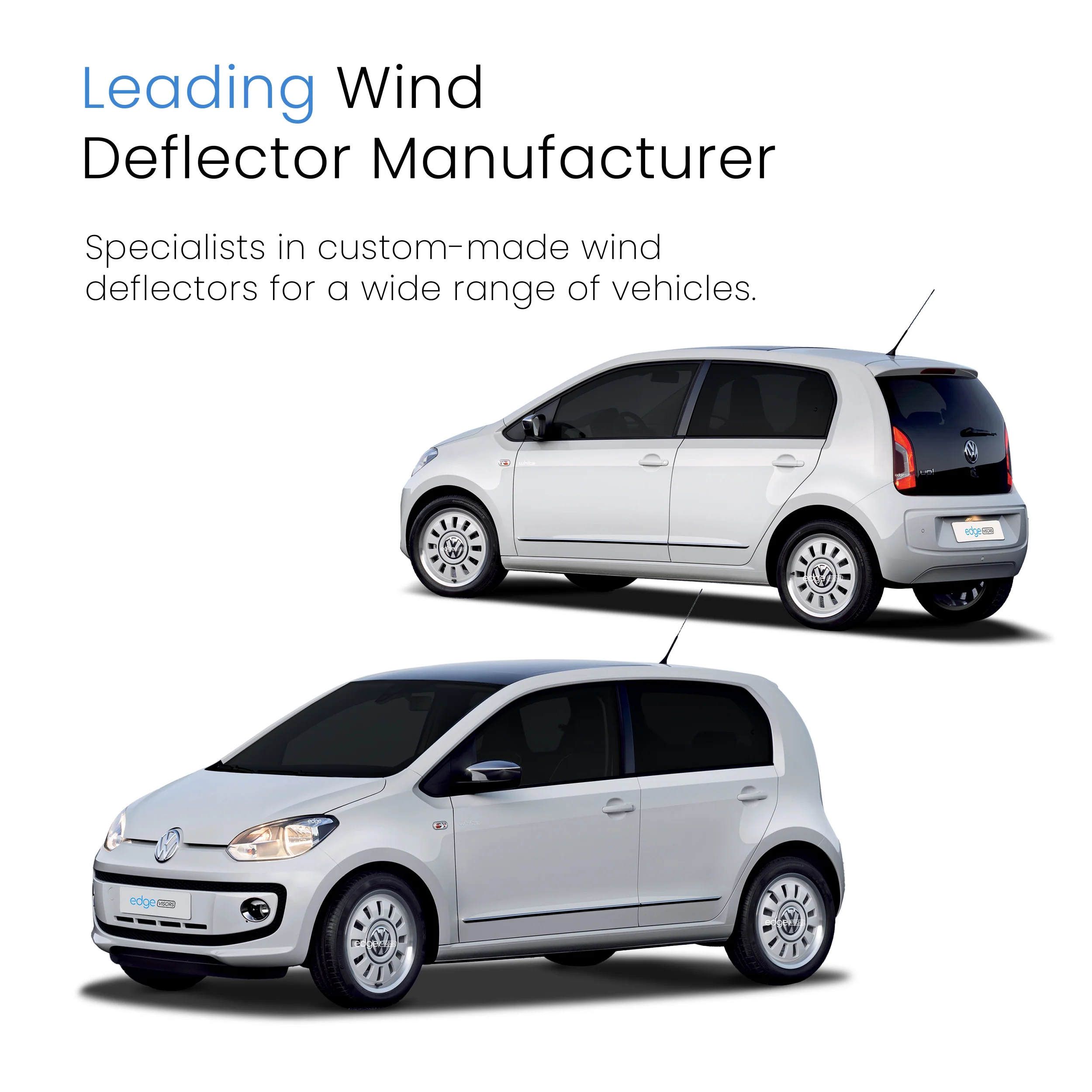 VW Up MK1 2012-2019 5 Door Hatchback Wind Deflectors 2pc - Image 4